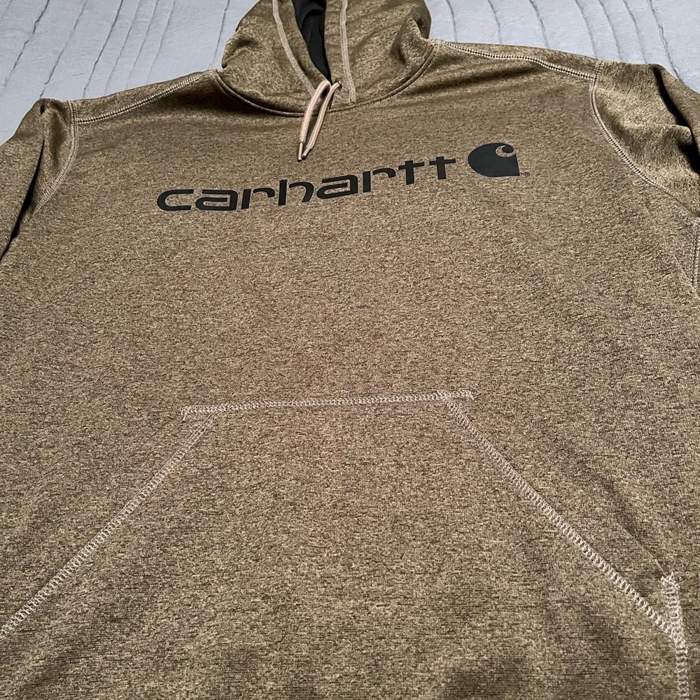 Carhartt Men's Dark Green/Khaki Hoodie Relaxed Fit XL (Fits more like a Large)